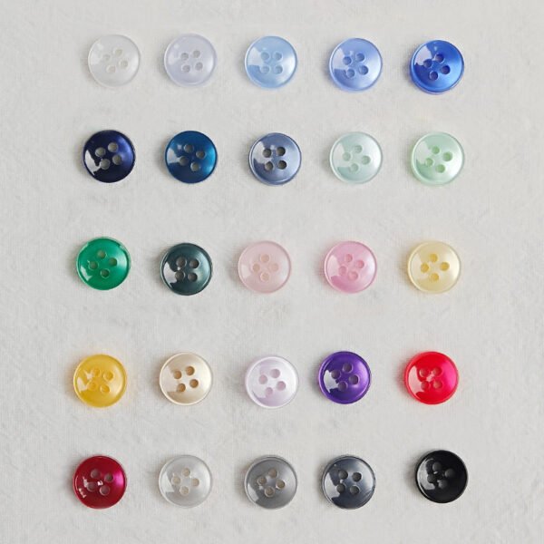 2.9mm Resin Bowl-Shaped Pearlescent Buttons, Four-Hole Buttons for Garment Decoration