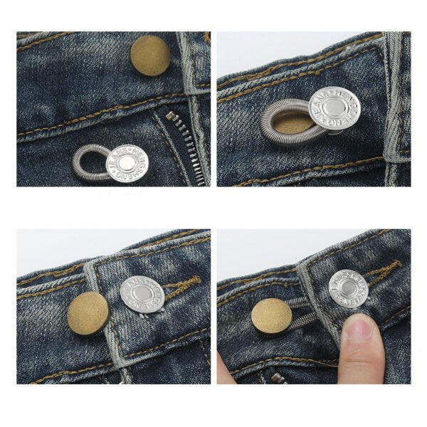 Alloy Detachable Spring Button Waist Buckle for Pants Waist Extension & Adjustment