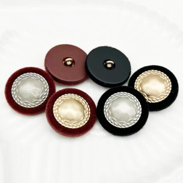 Autumn and Winter New Arrival Ankara Red Velvet Alloy Combination Buttons
