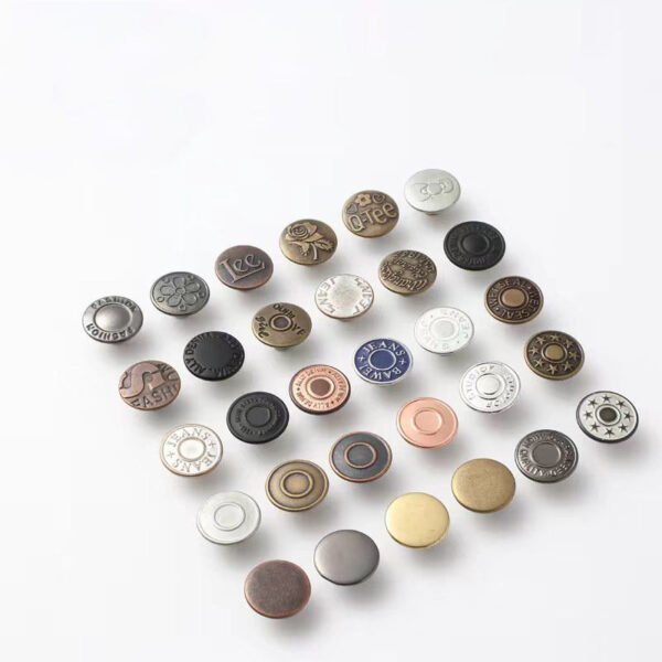 Brass Jeans Buttons Jacket Buttons Non-removable Denim Buttons for Garment Decoration