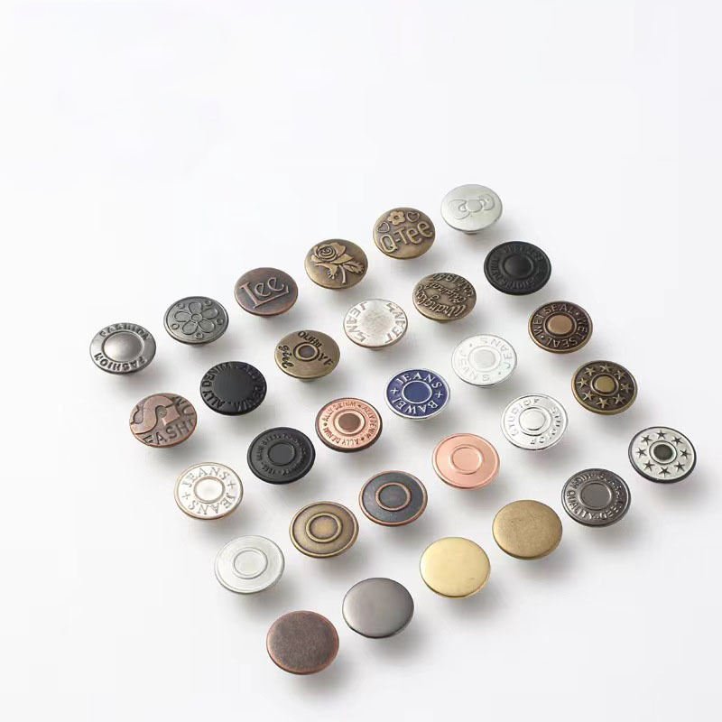 Brass Jeans Buttons Jacket Buttons Non-removable Denim Buttons for Garment Decoration