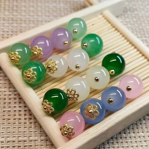 Chinese-style Jade Bead-inspired Qipao Buttons with Han-Tang Ancient Style Pearl Luster Buttons