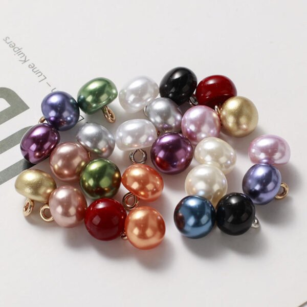 Colorful Pearl Resin Luxury Shank Buttons Mushroom Shape Half Foot Sewing Buttons for Shirt Sweater