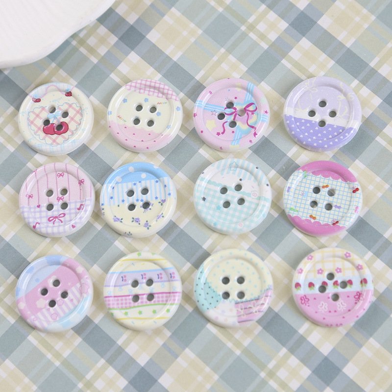 Cross-border Best-selling Cartoon Simple Colorful Striped Resin Buttons