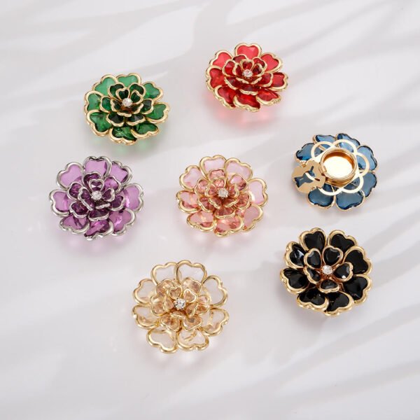Exquisite Button Cover Shirt Cufflinks DIY Accessories Acrylic Camellia Collar Buckle Fashion Four Seasons