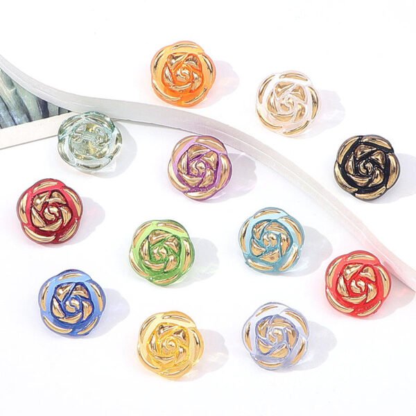 Factory Direct Sale Transparent Plastic Rose Shank Button Acrylic Button for Women Clothing