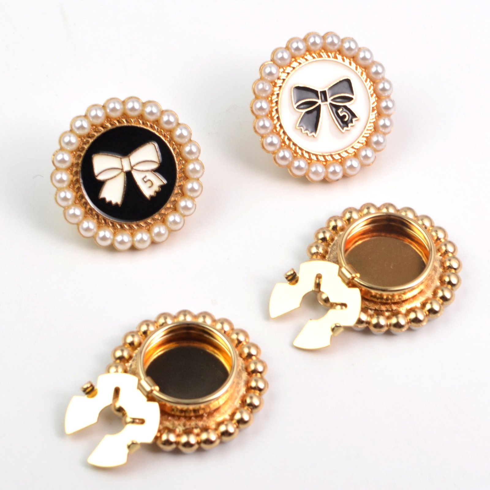 Fashionable Round Dot Oil Pearl Edging Button DIY Decorate
