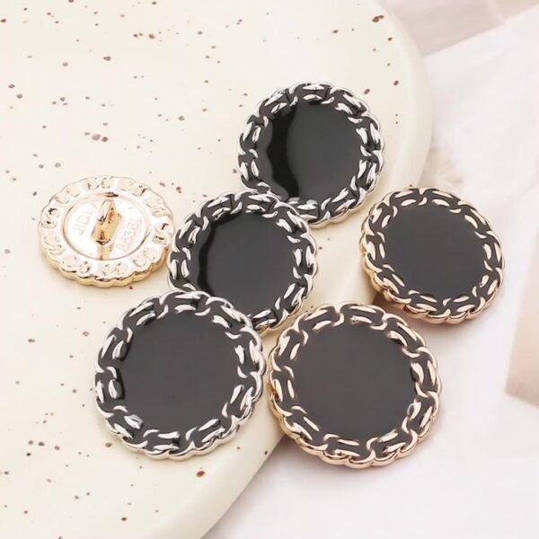 High-end Black and White Dot Oil Metal Hand-sewn Button
