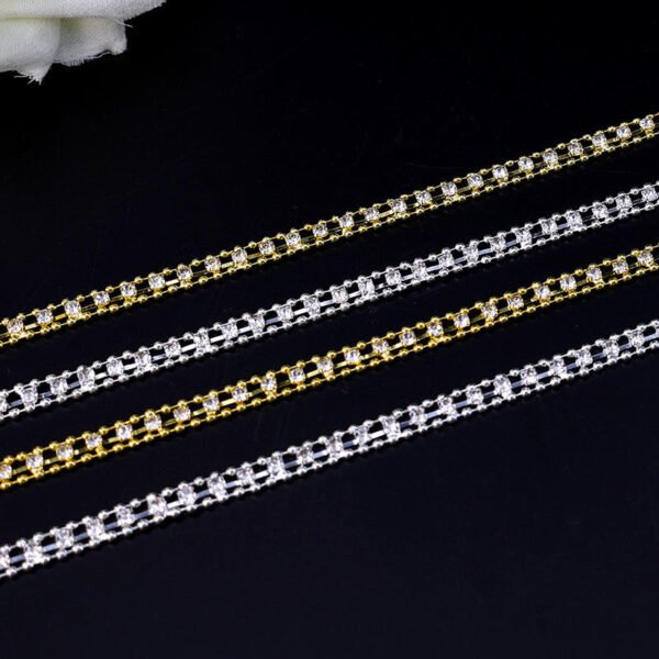 Hot Sale 90cm Three Rows Rhinestone Chain Metal Shoulder Strap Clothing Accessories Garment Accessories