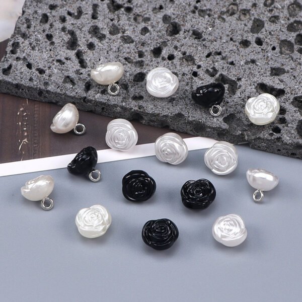 Luxurious Pearl Copper-Footed Rose Button