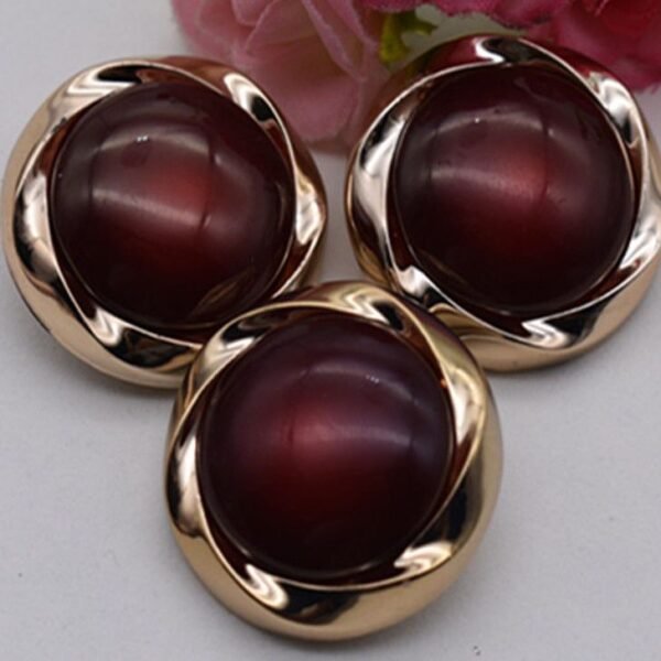 Metal Lace Multicolored Resin Gemstone Buttons
