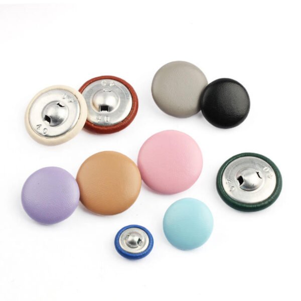 Modern Round Leather Covered Buttons with Circular Pattern for Clothing Bags & Shoes Decoration