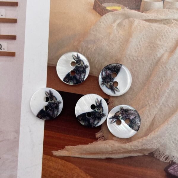 Natural Minimalist Rabbit Pearl Shell Two-Hole Button
