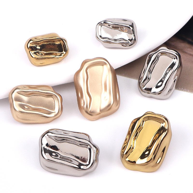 New Arrival Concave Irregular Shaped Metal Decorative Buttons for Garment Coat Jacket