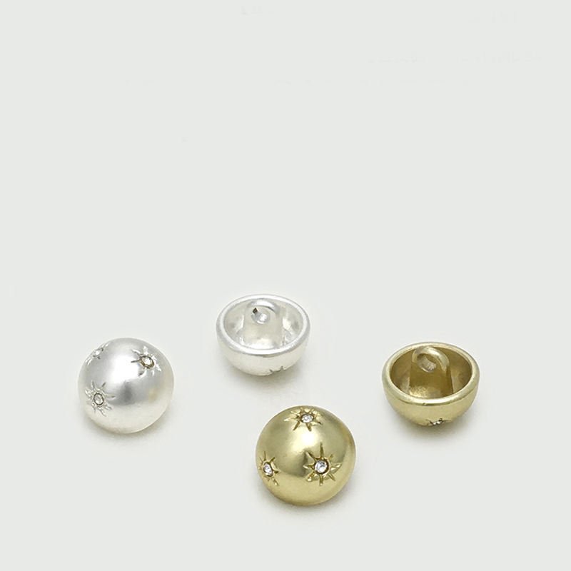 New Arrival Luxury Mushroom Buttons Rhinestone Metal Garments Accessories Buttons for Clothes