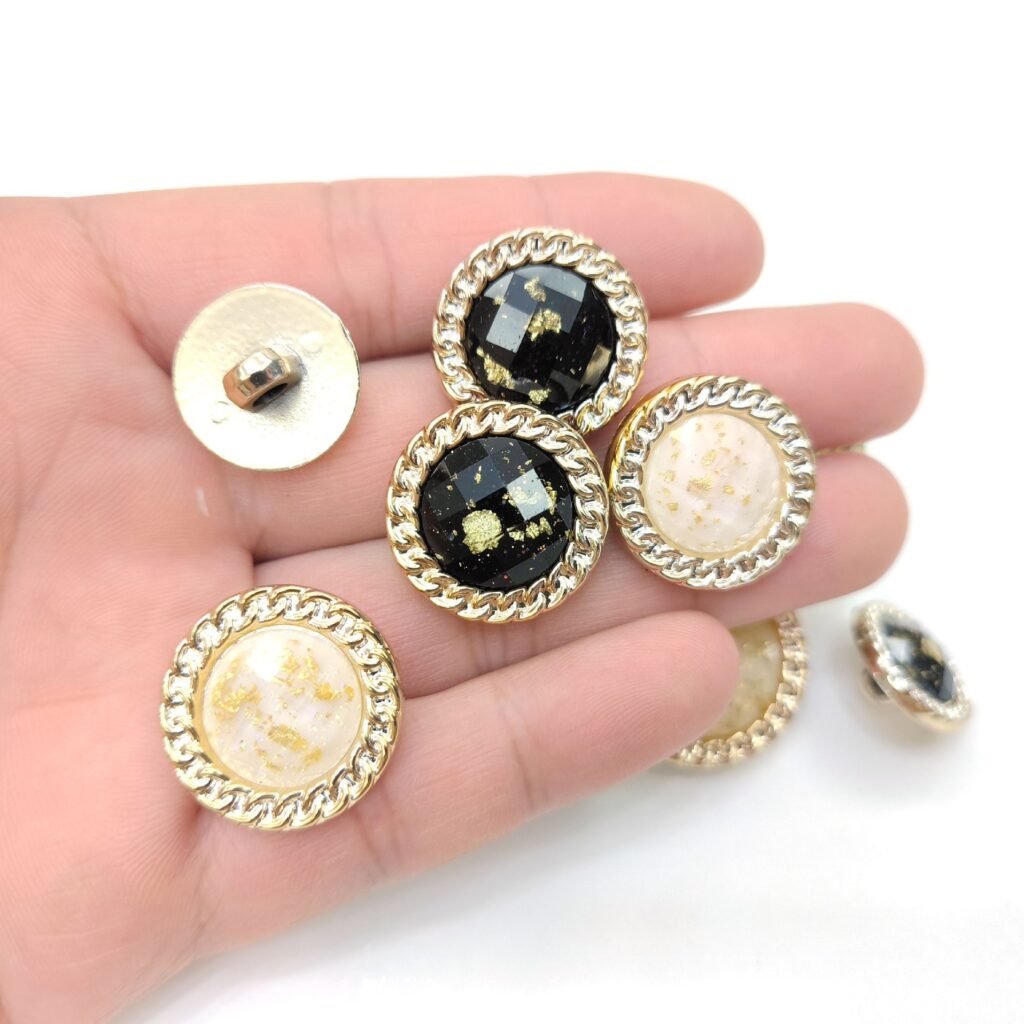 Plastic Imitate Metal High-Grade Gold Foil Double-Sided Buttons