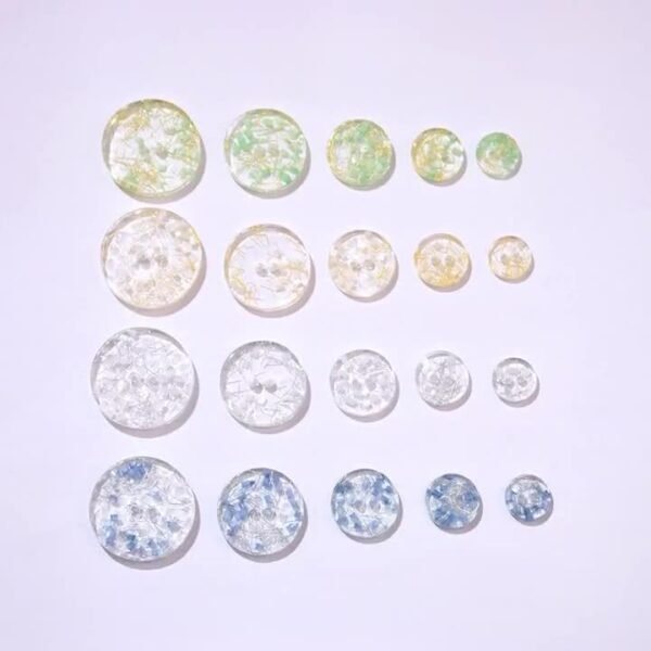 Resin Fashion Dried Flowers Spring and Summer Four-Hole Luxury Buttons