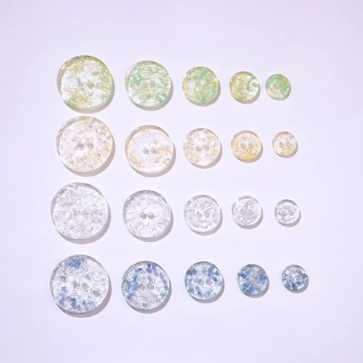 Resin Fashion Dried Flowers Spring and Summer Four-Hole Luxury Buttons
