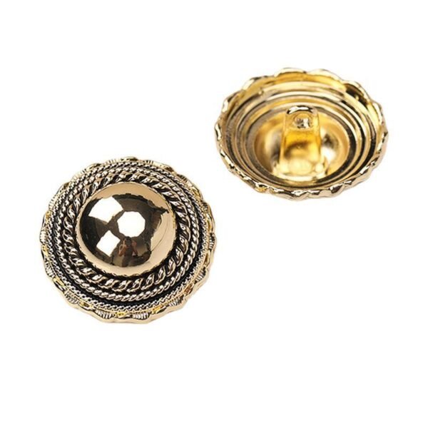 Tooth-edge Mushroom Metal Hand-sewn Braided Cord Button