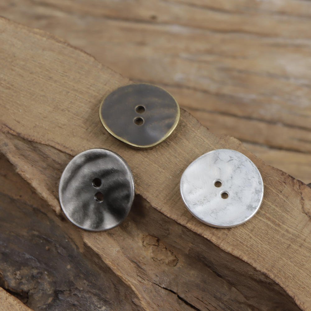Vintage Irregular Metal Buttons Matte White Curved Surface For Suit Sweater Antique Bronze Creative Clothing Buttons