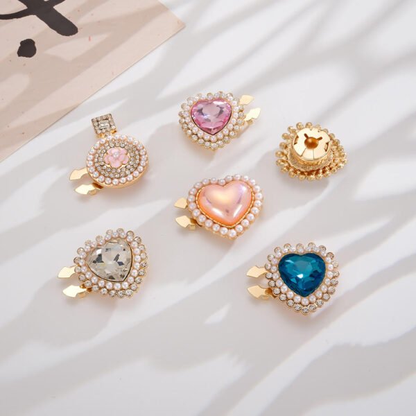 Wholesale DIY Detachable Shirt Cuff Buttons Heart Shaped Zinc Alloy Accessories Buckle